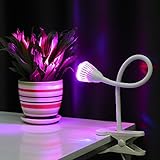 Lixada 5W 屋内 デスクトップ テーブルクリップ レッドブルーLED植物ランプ ハーブ花盆栽成長ライト 360度 柔軟 ホルダーを切り替え