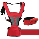 赤ちゃん腰スツール 省力 純綿双肩 通気 四季多機能 ベビースリング (レッド)