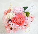 【ベルシック】 プリザーブドフラワー　ハートインローズ　ピンク　枯れないお花　お祝・お見舞い　クリアケース付
