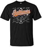 MLB Baltimore Oriolesチーム署名Tシャツ、ミディアム、ブラック