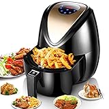 新しい空気フライヤー、完全自動家庭用電気フライヤー、2.6L大容量多機能油フリーフライヤー、黒