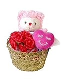 誕生日 プレゼント 女性 人気 LOVEベア ホワイトデー 花束 くま束 フラワーアレンジメント プティルウ製