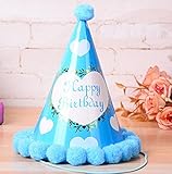 HuaQingPiJu-JP 誕生日パーティー用品大きなハート型コーン帽子リトルソフトボールCap_Blue