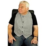 Adult Bandana Bib/Clothing Protector - What A Gent Waistcoat Bib Navy Pinstripe by BibblePlus Dignit