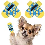 BINGPET 犬 靴下 ペット用靴下 滑り止め 4個セット 肉球保護 犬用靴下 防滑ソックス 柔らかい 脱げない かわいい 転倒防止 室内履き 通気性 老犬 介護サポート 足舐め防止 かわいい おしゃれ 小型犬 中型犬 大型犬 犬靴下 (ダック,XS)