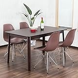 【ダイニングセット 4人】デザイナーズ・デザイン ★ イームズチェア カフェスタイル 4人用 ダイニングテーブルセット DSR 5点セット シェルチェア リプロダクト 色：ブラウン