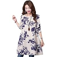 (サユサユ) sayusayu Aライン ワンピース 花柄 ゆったり 綿麻