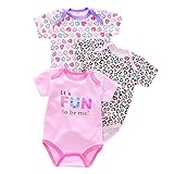 英語、ハート模様　赤ちゃん服/ベビー服　3枚入り　綿　かわいい　ベビー服　女の子　おしゃれ　赤ちゃん服　女の子　４サイズ　新生児　子供服　　0-12月 (3M, 写真のように)