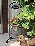 LAND PLANTS 【ガーデン雑貨】 柳のかご アイアン ウエルカムスタンド Welcome