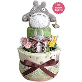 出産祝いに大人気！となりのトトロのおむつケーキ/赤ちゃんの内祝い・誕生日プレゼント ギフトセット ダイパーケーキ/男の子・女の子 (パンパースM18枚 （1歳のお誕生日プレゼント用に）)