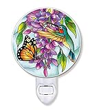 Amia Wisteriaガラスナイトライト、マルチカラー