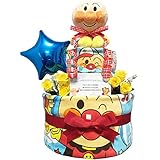 おむつケーキ アンパンマン 出産祝い 男の子 人気 2段 赤ちゃん 出産 祝い 誕生日プレゼント ギフトセット プレゼント (パンパースS22枚 （出産祝い用に）)