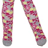 Country Kids(カントリー キッズ)【960シルバーグレー】女の子用ファジーフラワーシルバーグレー防寒ラブリータイツ,花柄ハイソックス,ニーソックス,出産祝い,ギフト,プレゼント,【並行輸入