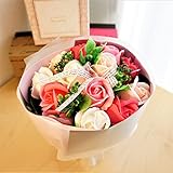 【在庫限りの超特価】BIO ローズブーケ フレグランスソープフラワー ローズ13輪 定番商品 クリアバック・ギフトボックス付 お祝い 記念日 お見舞い バレンタインデー ホワイトデー 母の日 (ピンク