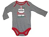 Assorted Santa Reindeer Baby Boys & Girls Christmas Bodysuit Dress Up Outfit (3-6 Months Grey - I'm 
