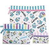 マリオクラフト ハンギョドン&ポムポムプリン&ポチャッコ[平ポーチ 3点セット]3連 フラットポーチ/ディスコ サンリオ (大)270×210mm(中)190×140mm(小)110×80mm