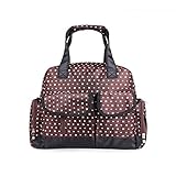 マザーズバッグ 大容量 おしゃれ 便利 赤ちゃん 斜めがけ かわいい ドット【Rush.Cオリジナルハンカチセット】147 (ブラウン)