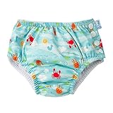 アイプレイ ベビー 水着 スイムパンツ おむつ機能付き 水遊びパンツ Ruffle Snap Reusable Swimsuit Diaper Boy 男の子用 (サイズ：24m、カラー：Lght A