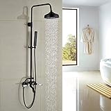 Rozin ®デュアルノブ浴槽シャワー蛇口セット降雨シャワーヘッドハンドヘルドスプレーオイルはブロンズ