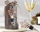 Lustrous Leaf Copper-Finish Bottle Stopper in Laser-Cut Leaf Gift Box - Baby Shower Gifts & Wedding 