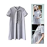 マタニティ ワンピース 妊婦服 シンプル 夏 妊娠中 産前産後 授乳服 マタニティウェア 半袖 フォーマル 結婚式 お宮参り お受験 入学式 入園式 レディース (L)