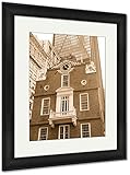 AshleyフレームプリントOld State Houseダウンタウンボストンでのデザイン、壁アートホーム装飾、ag6333082 40x34 Black Frame 6333082-AFPP1-BS
