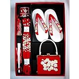 七五三 正絹刺繍はこせこセット 3サイズ6色/S(3歳用16.5cm) 赤