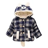 Cutelove　ジャケット　フード付き アウターウェア　長袖　ロングスリーブ　コットン　綿　ベビー服　男の子　ボーイズ　女の子　ガールズ　ベビー　赤ちゃん　幼児　春　秋　冬チェック柄　保温　防寒　可