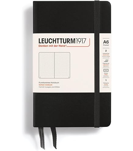 ⭐️新品⭐️LEUCHTTURM 1917 A5ノート Leuchtturm 1917 Ruled Softcover Lined Notebook in Black - A5