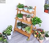 3段折りたたみ木製スタンド花植物ポットディスプレイシェルフラダーガーデンアウトドア