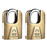 LeaningTech 2pcsロックwithキー亜鉛合金Keyed Padlockイエロー