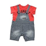BREEZE(ブリーズ) オーバーオール重ね着風ロンパス　レッド　70cm