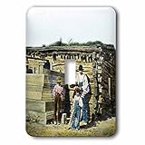 Scenes from the Pastマジックランタンスライド – Native American Indian Family in the American West Baby with flag