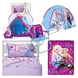 Disney Frozen Complete Twin Bedroom Set - Reversible Comforter, Sheet Set and Pillowcase, Loving Sis