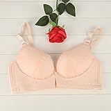 フラワーレースワイヤフリーフロントボタン授乳妊婦用ブラ授乳妊婦婦人服(40/90-スキンカラー)