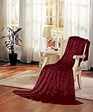 (King, Burgundy) - Comfy Deal Super Soft Micromink Sherpa Flannel Throw Blanket (King, Burgundy)
