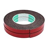 uxcell　スポンジテープ　粘着テープ　スポンジフォームテープ　片面　レッド　15x2mm　5M長さ　２個入り