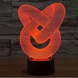 jcdlits @アクリル7色変更抽象LED Nightlights 3dホーム装飾ライトLEDデスクテーブルランプUSB 5 Vランプの夜ランプ