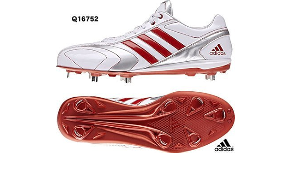 Amazon Co Jp Adidas 野球スパイク 金具埋込式 アディピュア2low Adipure2low Q ホワイト レッド 28 5 スポーツ アウトドア