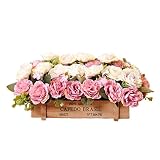 ローズ　薔薇　フェンス式アートフラワー　フラワーアレンジメント　造花　フェイクグリーン　人工観葉植物　飾り付け　装飾品　置物　雑貨　インテリア　可愛い　オシャレ　ひまわり　菊　セット　花器付き