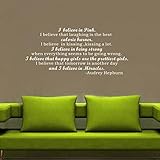 Pop Decors WL-0003-Va Inspirational Quote Wall Decal I Believe in Pink [並行輸入品]