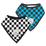 (チャックル) chuckle ブロックチェック柄マジック式バンダナスタイ2枚組【ビブ・よだれかけ】 ブラック サイズなし W8267-00-01