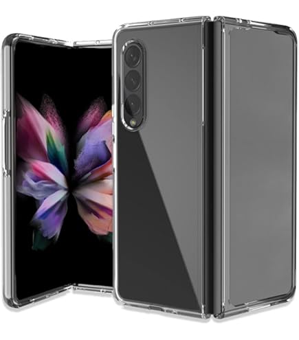 ケース Galaxy Z Fold4 /W23,透明メッキ 手帳型+強化ガラス膜 Galaxy Z Fold4 / W23ケース,折り畳み透明メッキ 強化ガラス
