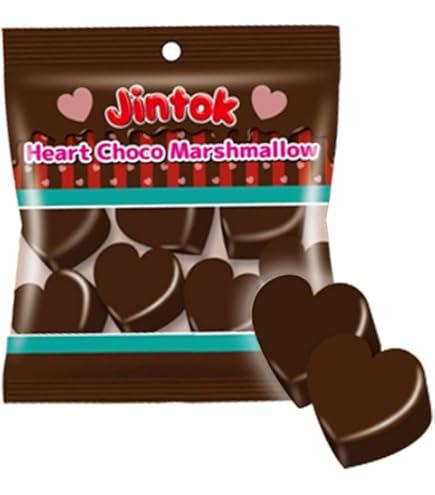 Amazon.co.jp: ジントック ハートチョコマシュマロ いちご味 50g 4袋