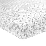 Carter's Cotton Fitted Crib Sheet, Grey Trellis [並行輸入品]