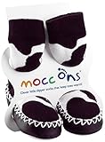 Mocc Ons Cute Moccasin Style Slipper Socks - Cow Print by Mocc Ons