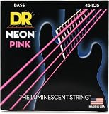 DR Strings (デーアール) ベース弦 NEON ピンク カラー コーテッド .045-.105 NPB-45 【国内正規品】
