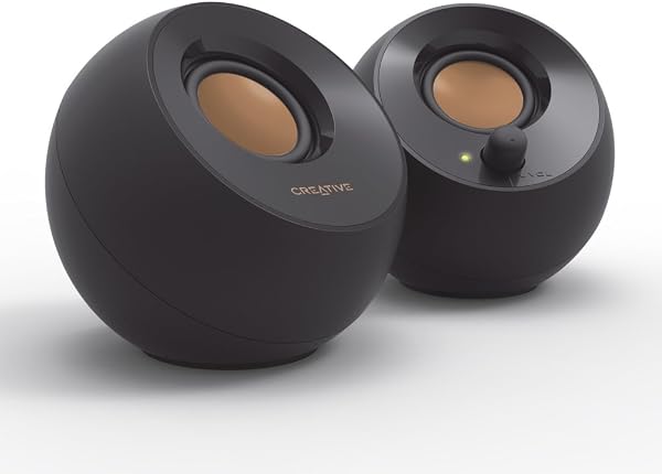 Creative Pebble ブラック【価格.com プロダクトアワード2024】音声入力 ピンプラグ/電源 USB 接続 / 45度 上向きスピーカー 低音パッシブラジエーター 搭載 ピーク出力8.8W/総合4.4W RMS PC スピーカー SP-PBL-BK - 1