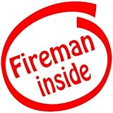 Fireman内側、ビニール車デカール、複数の色、複数のサイズ 20-by-20 inches レッド fireman 'R20'