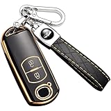 [yoshinari] キーケース cx5 cx3 cx8 アクセラ アテンザ demio アドバンストキー 高級 オシャレ スマートキー 保護 ケース フルカバー (単品、2ボタン ホワイト)